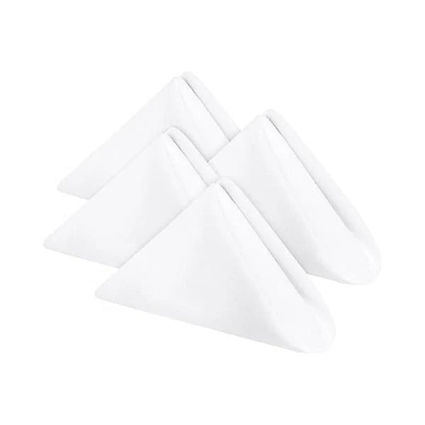 Stofservietter, bomuldsservietter, servietter med kant, perfekte til fester og bryllupper, hvide.