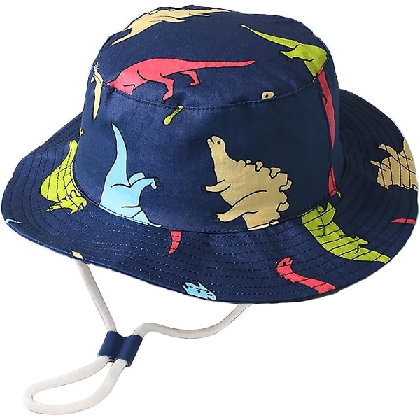 Børnebøttehat Justerbar solhatte Åndbar strandhat til drenge Girls_ll Swordback Dragon 12-24 Months