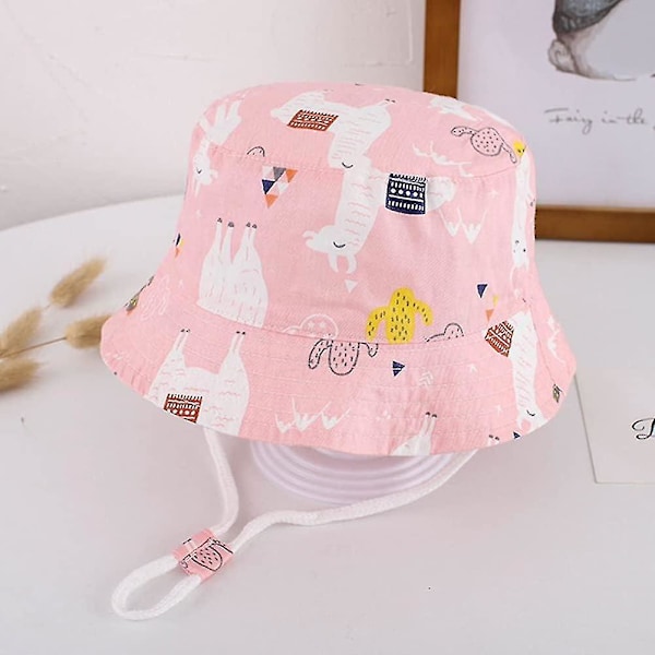 Barnhatt Justerbar Solhatt Andningsbar Strandhatt För Pojkar Flickor_ll Pink Alpaca 1-2 Years