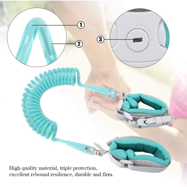 Sikkerhetssele for barn Anti-tapt barnesikkerhetsarmbånd (grønn)