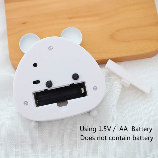 Vækkeur til børn, Analogt vækkeur, Panda Mini Tickless Vækkeur med højt vækkeur, Batteri