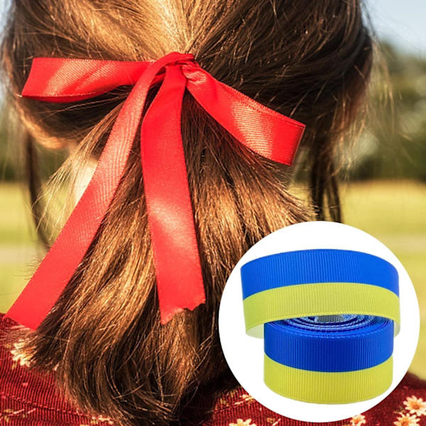 Generisk flagband för pyssel | Blått & Gult Randigt Band för Korttillverkning, Hårsnoddar, DIY, Kläddekorationer, 6 yards