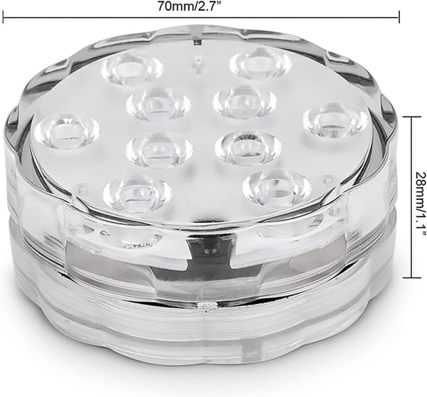 Fjärrstyrd RGB 10-LED Submersible Poollampa