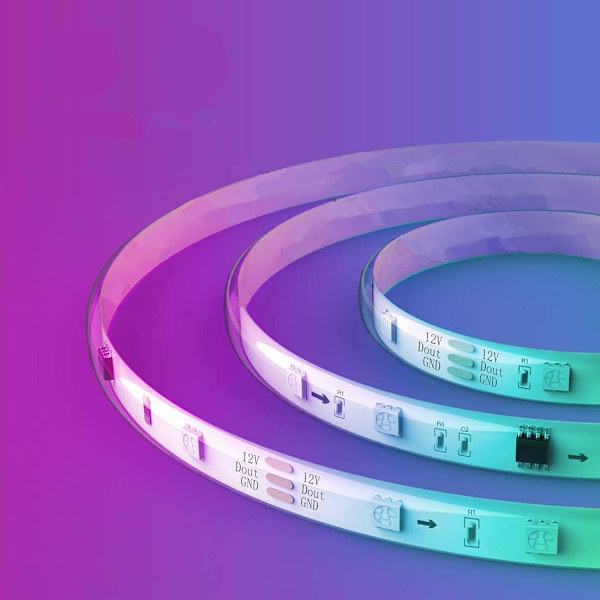 LED Lyslist 5m Farge Musikk Synkronisering Segmentkontroll