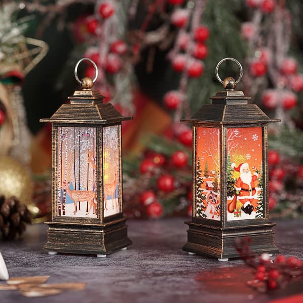 2 x Jule LED Blinkende Lanterner