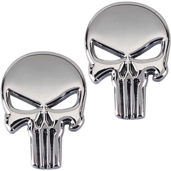 Pieces Punisher 3D Metal Sticker, Punisher Skull Motorcykelfordonsdekal, Punisher Skull Bildekal, Motorcyklar, Fordonsdekoration