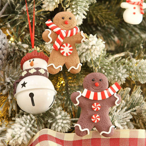12-pack Traditionella Pepparkaksmän Julgransdekorationer Charm