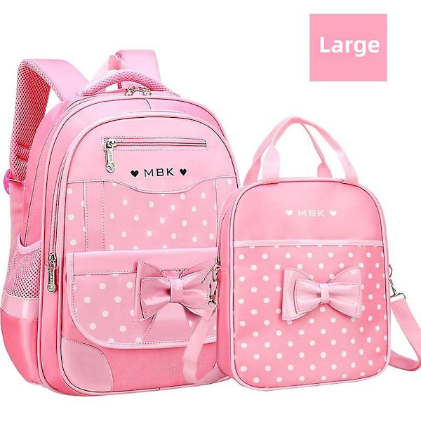 Ryggsäck med rosett för flickor, skolväska för studenter, barnens present pink