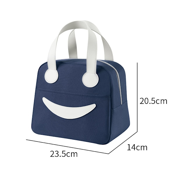 Isolerad Kylväska Smiley Lunch Bag Lättrengjord Lunchväska Blue 23.5*20.5*14cm