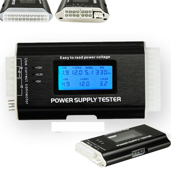 PC Strømforsyningstester SATA HDD ATX BTX LCD Måler LCD Digital Display PC
