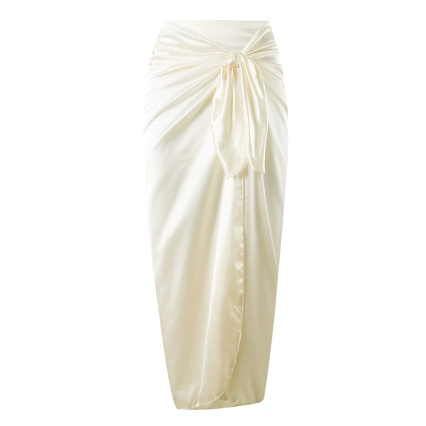 Baddräkt enfärgad skarvning het stil metallknapp baddräkt baddräkt i ett stycke Satin skirt one size 6