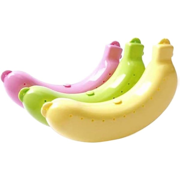 Morsom banankasse, 3-pack banansafe (BPA-fri), Bananbananoppbevaringsboks, bananholder for utendørs reiser