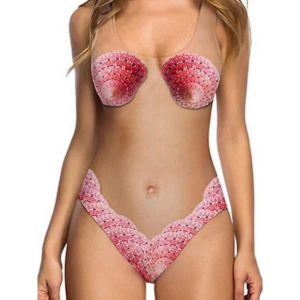Dametøj 3D Sjov Badetøj Strandtøj - Håret Bryst, Ananas, Enhjørning Print Pink S