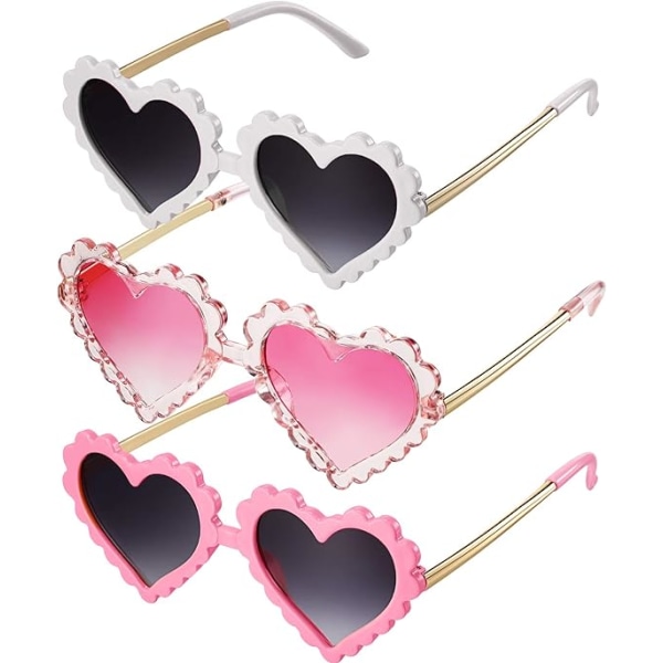 Par hjerteformede solbriller til småbørn Børn hjerteformede briller til 3-8 år piger Drenge briller udendørs strandfest solbriller