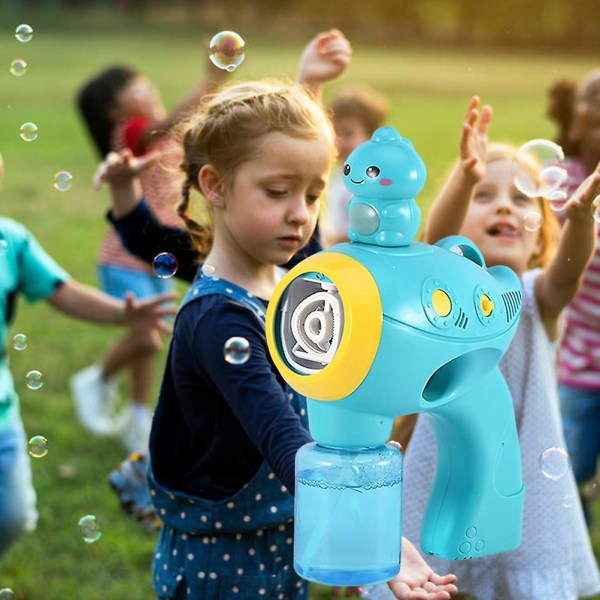 Bubbelblåsare Cartoon Automatisk Bubbelmaskin Med Ljus Musik Party Favörer Sommarleksak Utomhusaktivitet Födelsedagspresent För Barn Orange