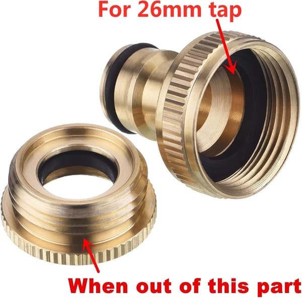 2-pack mässings trädgårdsslangkopplingar 1/2\" och 3/4\" 2-i-1 kranadapter
