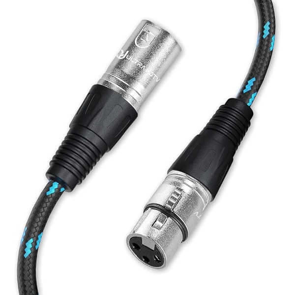 Ultra HDTV-høyttalerkabel - 3 m HiFi-lydkabel - Plugg til stikkontakt - Metallplugg med snapmekanisme og anti-vri nylonjakke