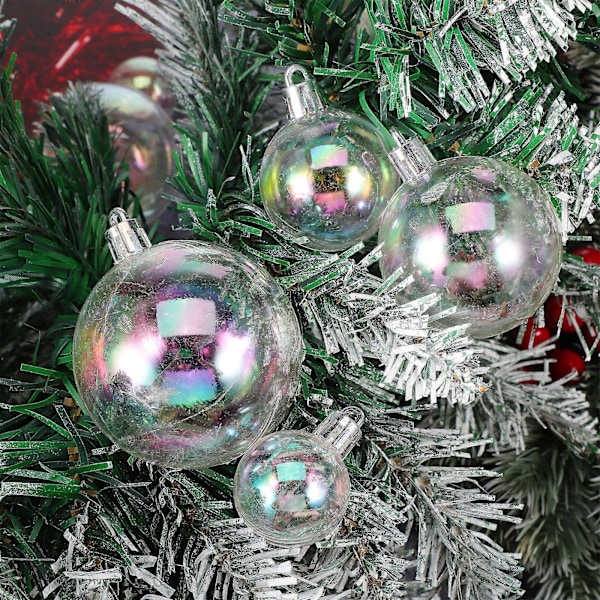 18 stk. Julekuler Runde Kuler Juletre Festkuler Ornament Knusesikker Hengende Kule Julebord Favoritt (Transparent) 3cm+4cm+5cm+6cm