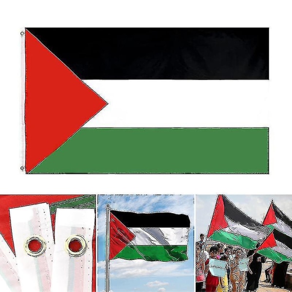 Stor palestinsk flagga Palestina flagga 5ft Palestina flagga märke stöd Palestina fredsflaggor Lättvikt Hållbar  (DP)