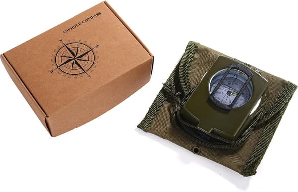 Militær marchkompas med lomme til camping og vandreture