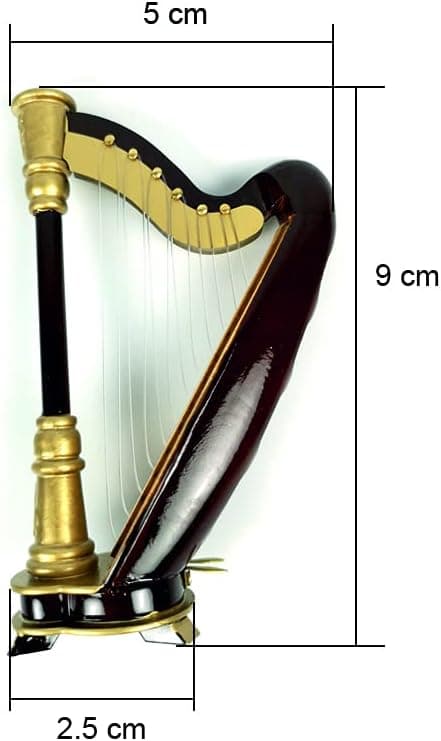 Miniharpemodel med gaveæske Mini musikpynt Pyntegave