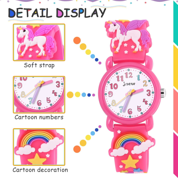 Tyttöjen watch - 3D watch , lahja 2-8-vuotiaille tytöille 3 4 5 6 7 -vuotiaille tyttöjen lelut