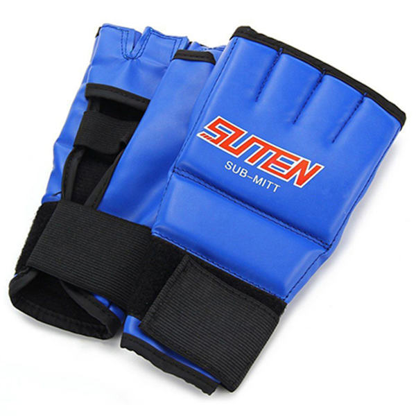 1 par Fingerlösa Vantar Tom Handflata Bärbar Mjuk Bärbar Punch-Handskar för Boxning Black Red