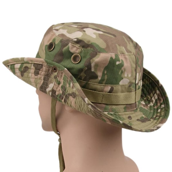 Camouflage Taktisk Kasket Militær Boonie Hat US Army Kasket Camo Mænd Udendørs Sport Solspand Kasket Fiske Vandreture Jagt Hatte Tw Army green-02