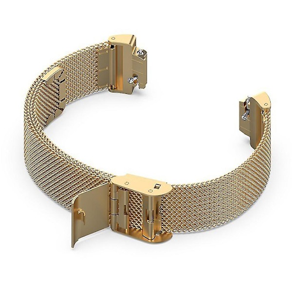 Fitbit Inspire 3 Rem Sort Urremme i Rustfrit Stål med Fint Masket Design og Spænde - Guld