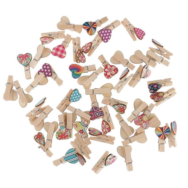 50 kpl Mini puupihdit Häävalokuva Paperi Pins Pyykkipoika Puuklipsit 1#