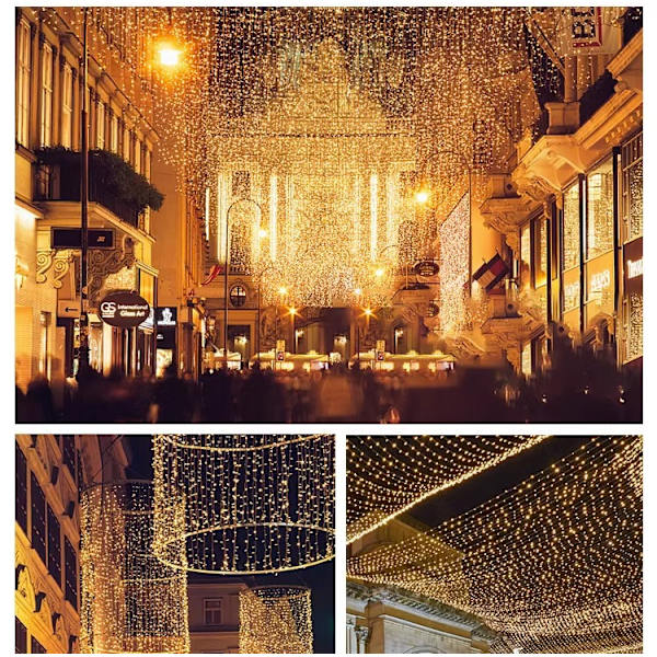 LED färgade ljus blinkande ljusslingor fulla av stjärnor ljus utomhus Warm White 10 meters 100 lights