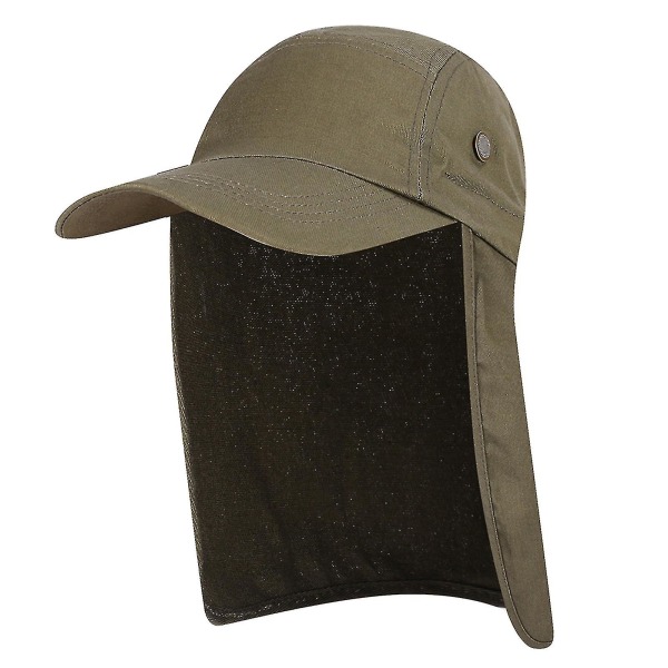 Men UPF 50+ Sun Cap Wide Brim Fishing Sun Cap Hat with Neck Flap