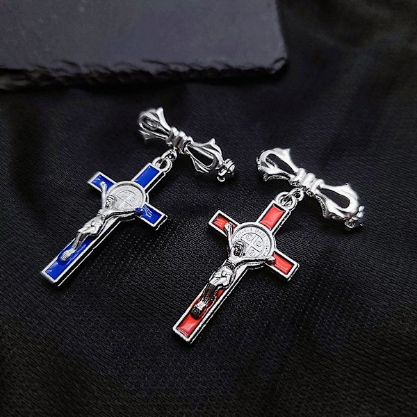 Muodi Ristiriipus Rintaneulat Vaatteiden Pin Jeesus Risti Rintakorut Korut Red
