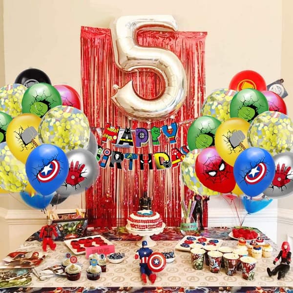 Superhelt Helium Balloner Superhelt Banner Superhelt Event Kagepynt Superhelt