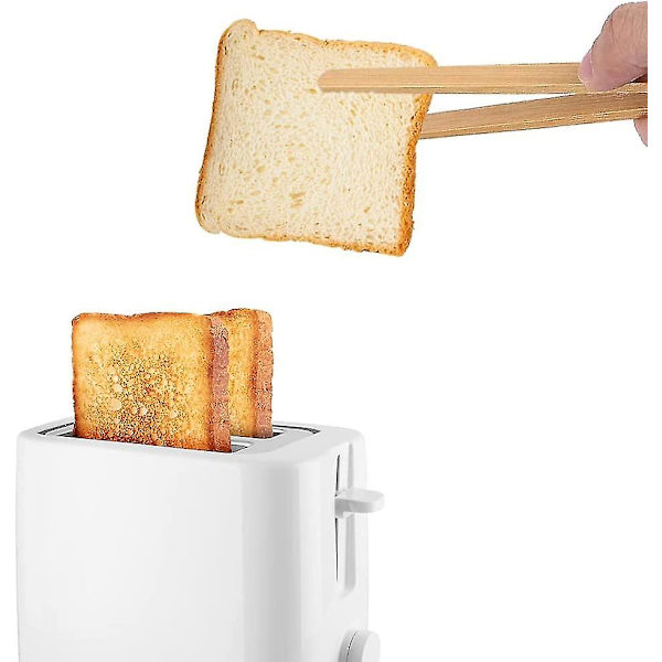 Bambus Tenger12 stk Bambus Kjøkkentenger Brødrister Tenger Toast Tenger Tretang for Grill, Buffet, Brød, Biff