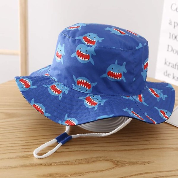 Barnebøttehatt Justerbar Solhatt Pustende Strandhatt For Gutter Jenter_ll Shark 2-4 Years