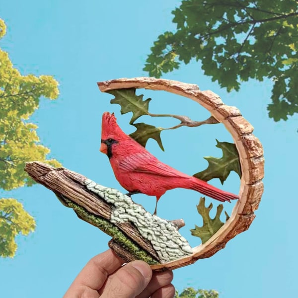 Kreativt Nytt hartshantverk Ornament Fågel som kliver på grenar Halvcirkel Hem Inomhus Trädgård Presentprydnader Unik snideri Arbetande Statydekor
