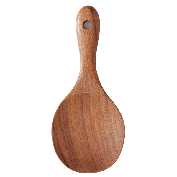 Lite blad akasietre slikkepott kjøkkenutstyr sett teaktre slikkepott salatskje røre skje suppeskje nudelskje kjøkken Rice spoon 18.5*8cm