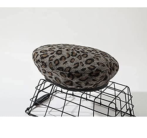 Beret Fransk Konstnär Leopard Beret Dam Kvinna Höst Vinter Hatt Justerbar