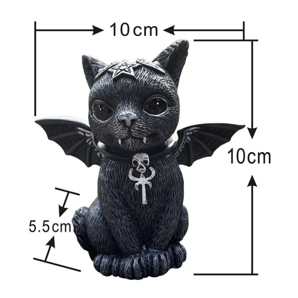 Resin Magic Cat Statue Black Cat Vampyr Demon Cat Lawn Office Halloween Garden Decoration