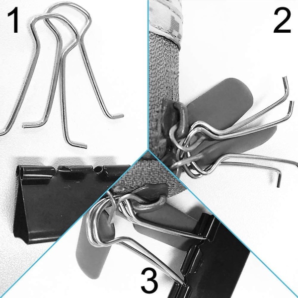 Vikbara clips Pappersmetallpärmar Pappersklämmor Multifunktionsklämmor Mediumsvart (25 mm) paket med 12 st
