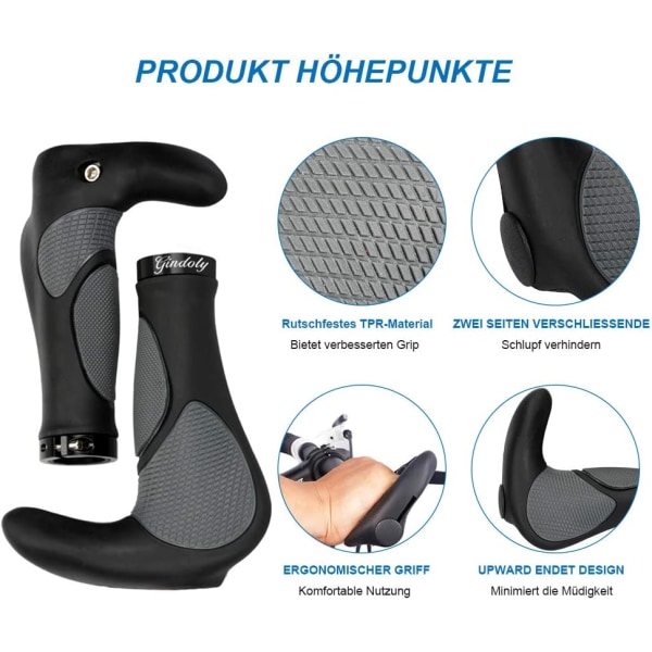 Cykelgrepp Ergonomiska cykelgrepp för alla cyklar - styre grepp för ett perfekt grepp Säkerhets anti-halk cykelgrepp MTB grepp