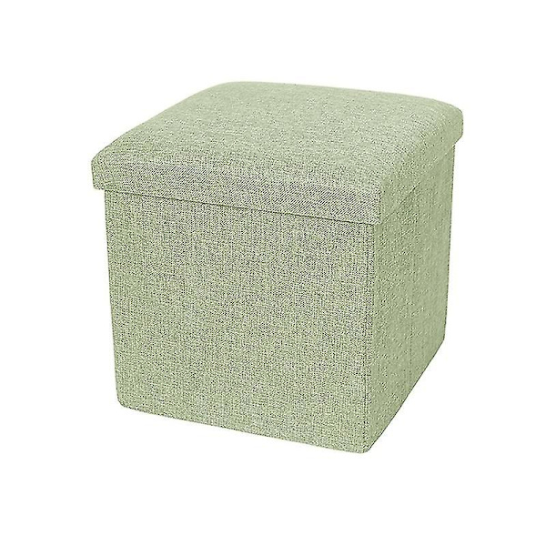 Opbevaringsboks med høj bæreevne, foldbar stof, alsidig opbevaringsottoman, kubus sæde til hjemmet Qinhai Green 38cm
