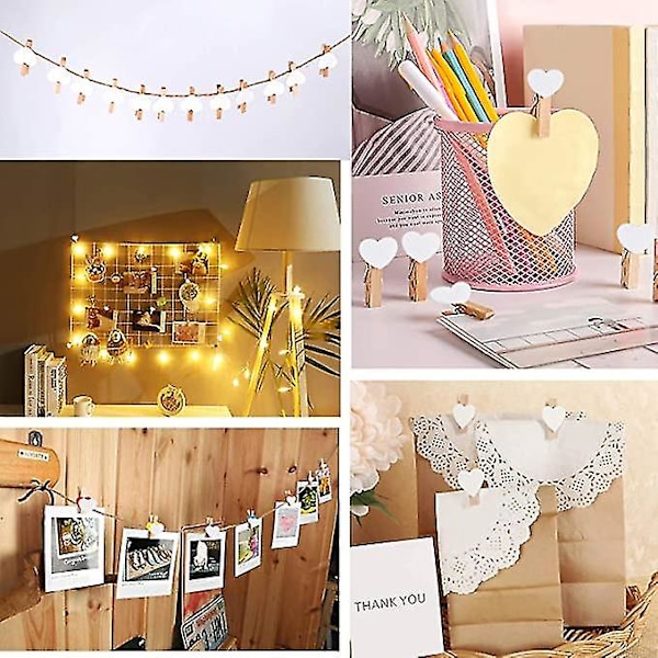 10 kpl valokuvalipsukkeet luonnolliset mini puinen sydännastat diy-askartelulipareet