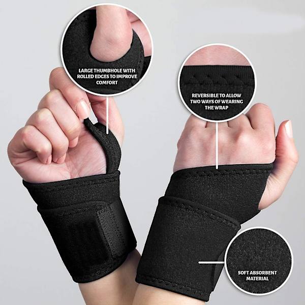 1 Par Justerbara Atletiska Handledsbandage För Män & Kvinnor, Viktträning