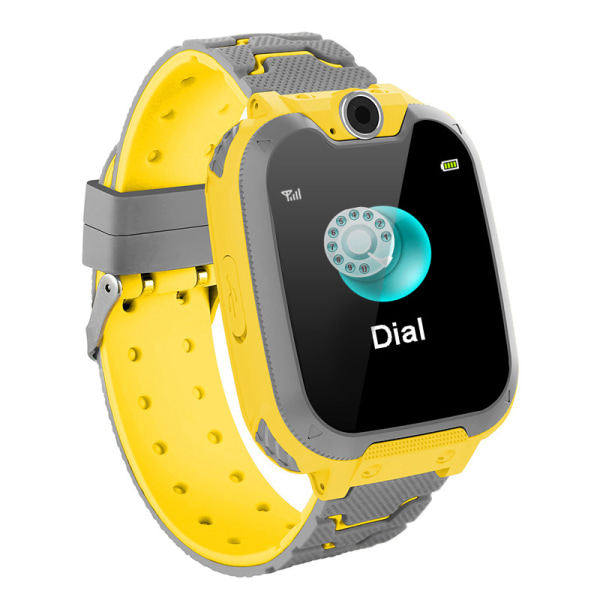 Kids Game Smart Watch-telefon, HD Touch Screen håndleds-smartwatch til 3-12-årige drenge piger med kamera (gul)