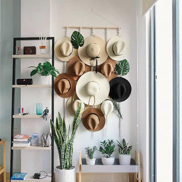 Håndvævet gobelin hat display stand med clips