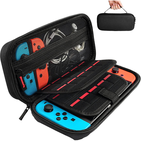 Switch Bag, Hard Bæreveske Cover Case for Nintendo Switch, Beskyttelsesdeksel med oppbevaring for 20 spill
