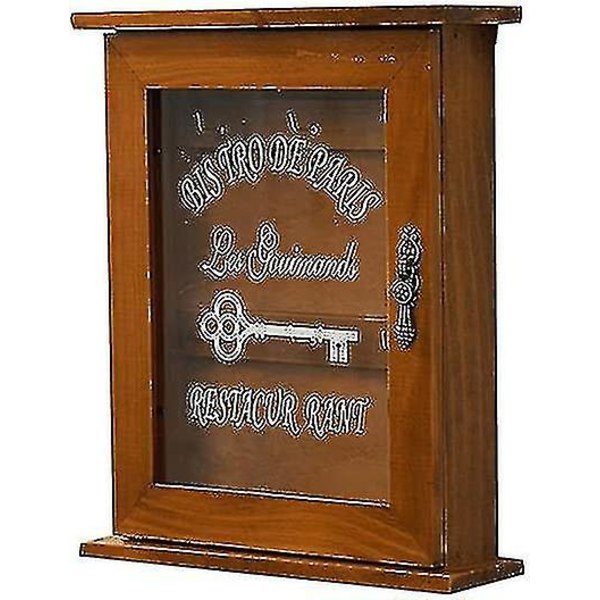 Tränyckelbox, Retro Väggmonterad Nyckelskåp Med Magnetisk Dörr