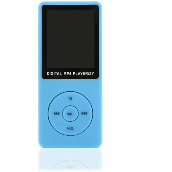 MP3/MP4-spelare 64 GB musikspelare 1,8-tums skärm Bärbar MP3-musikspelare med FM-radio röstinspelare för vuxna barn (blå)